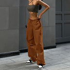 Damen elegante Sporthose mit verstellbarem Bund und lässigem Schnitt