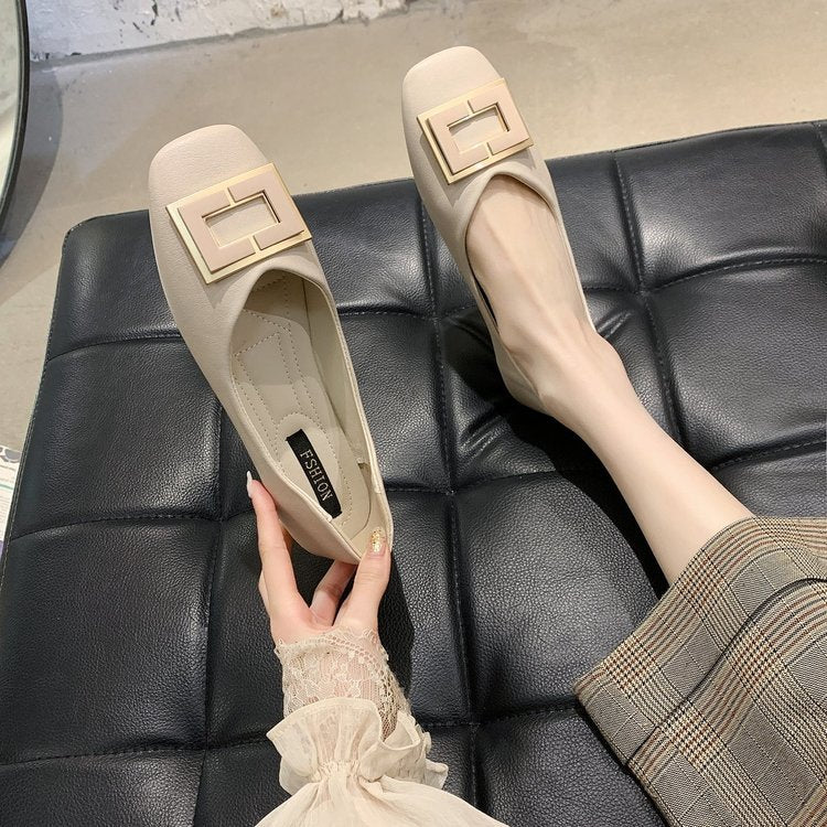 Damen elegante Ballerinas mit modischem Schnallenakzent R&B