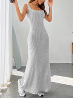 Damen Maxikleid mit figurbetonendem Schnitt und raffinierten Rippstrukturen R&B