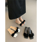 Damen stilvolle Mules mit dekorativem Schleifendetail R&B