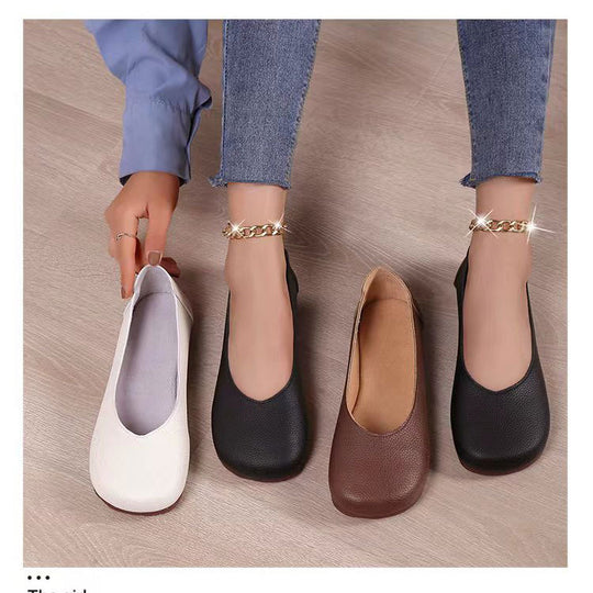 Damen Ballerinas aus hochwertigem Kunstleder mit gepolsterter Innensohle und elastischem Einstieg R&B