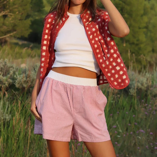 Damen Wendemantel aus kuscheligem Sherpa-Material mit stylishen Karomuster R&B