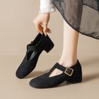 Damen modische Ballerinas mit eleganter Schnallenapplikation