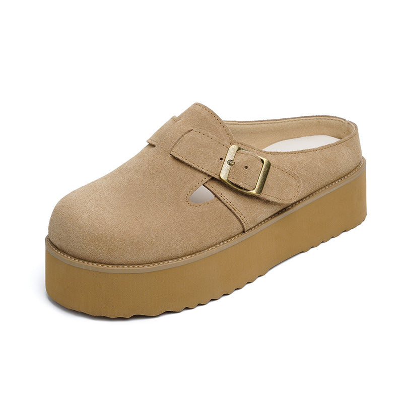 Damen Clogs im modischen Design mit verstellbarem Riemen und komfortablem Plateau