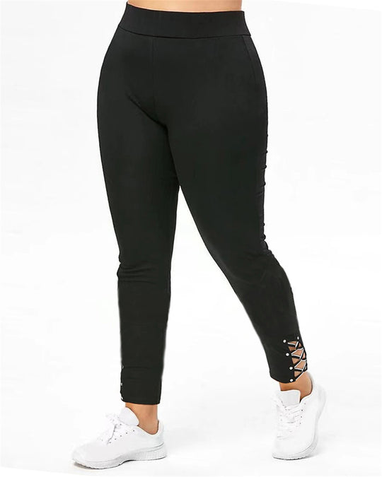 Damen Sportleggings mit dekorativen Schnürdetails R&B