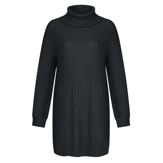 Damen Strickkleid mit hohem Kragen R&B