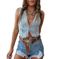 Damen Denim-Weste im Vintage-Stil R&B
