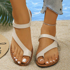 Damen Zehenstegsandalen mit elegantem Riemen-Design und rutschfester Sohle R&B
