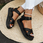 Damen modische Cross-Sandalen mit verstellbarem Fersenriemen und rutschfester Sohle R&B