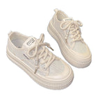 Damen Sneaker mit modischer Plateausohle und dekorativem Schnürsystem