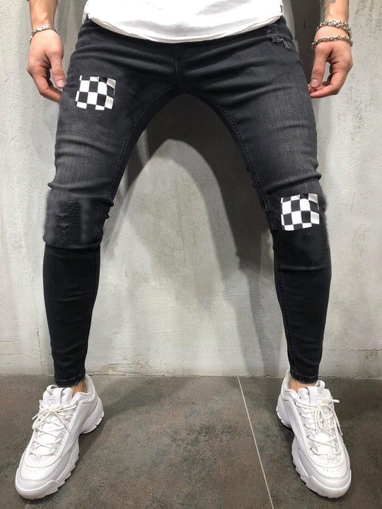 Herren trendige Skinny Jeans mit aufregenden Designelementen R&B