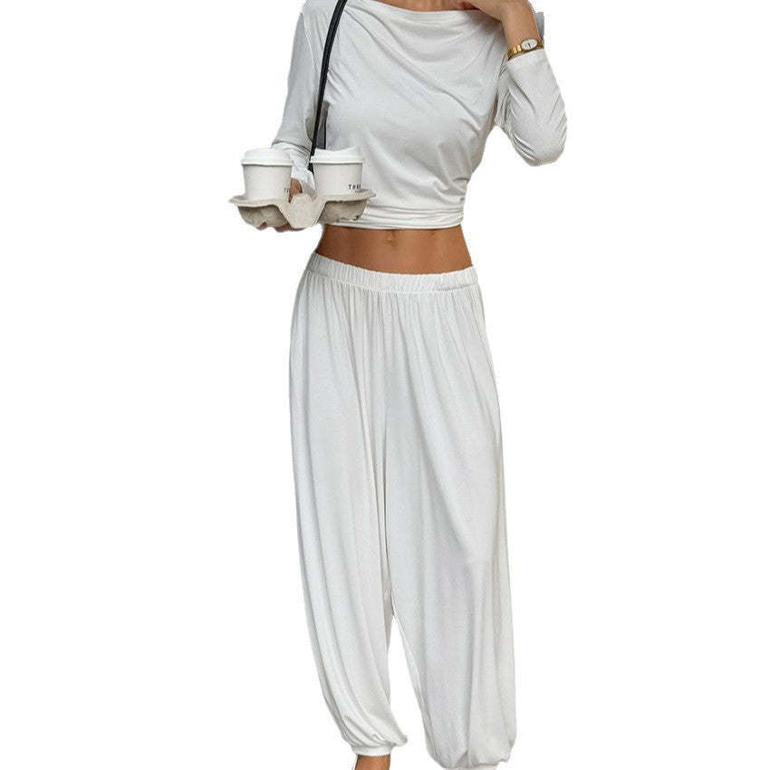 Damen Bequemes Lounge-Set aus locker sitzendem Oberteil und harem-artiger Hose R&B