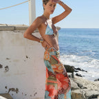 Damen Bikini-Set mit floralem Design und eleganter Maxiröcke R&B