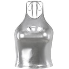 Damen Hochglänzendes Sportoberteil mit aufregendem Halterdesign R&B