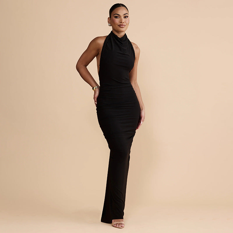 Damen trägerloses Maxikleid mit elegantem Drapé R&B