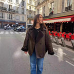 Damen Kunstlederjacke mit Kragen