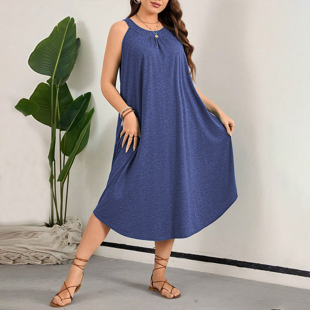 Damen lässiges A-Linien-Kleid mit großzügigem Schnitt und atmungsaktivem Material R&B