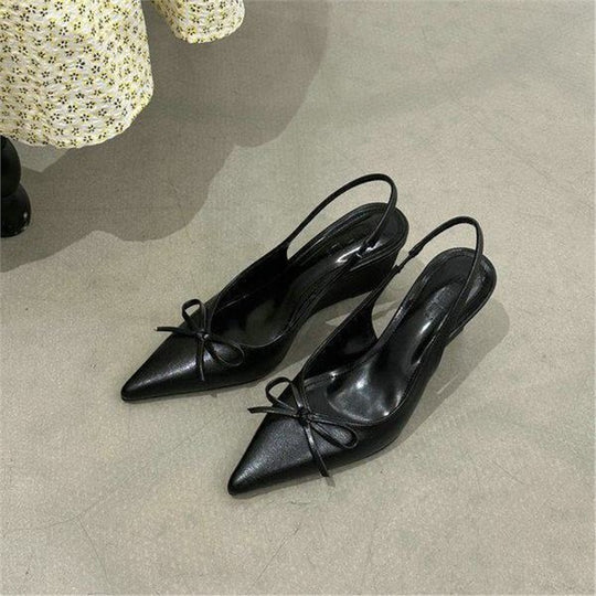 Damen elegante Wedgesandalen mit Schleifenverzierung R&B