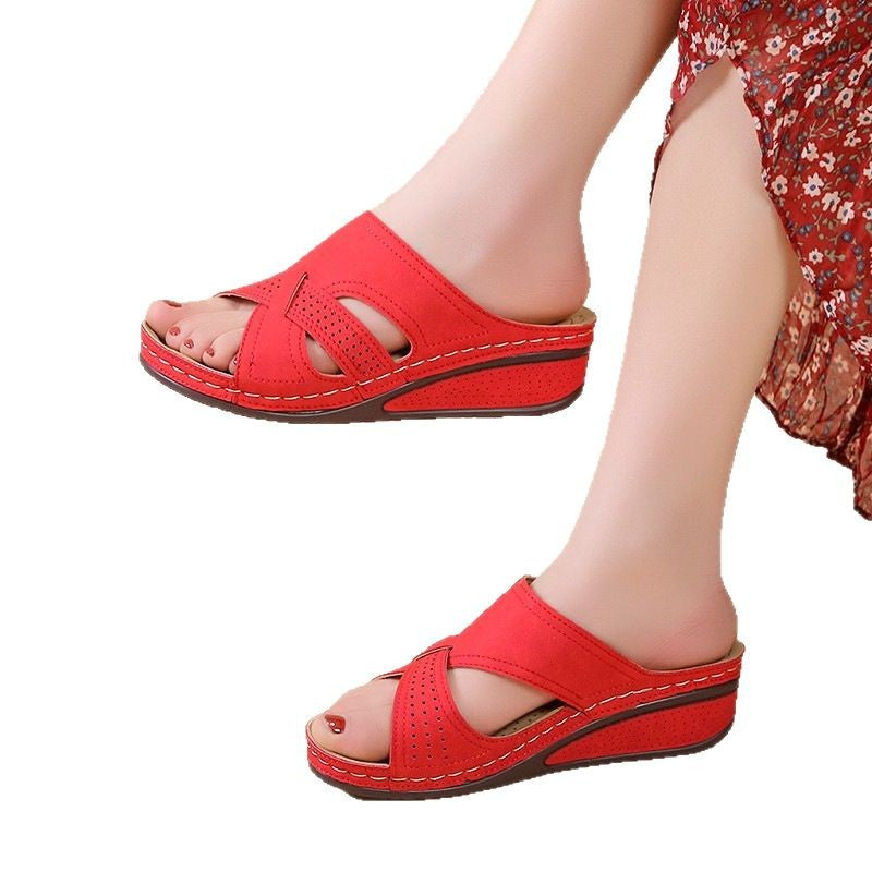 Damen Plateausandalen mit offener Zehenpartie und atmungsaktivem Design R&B