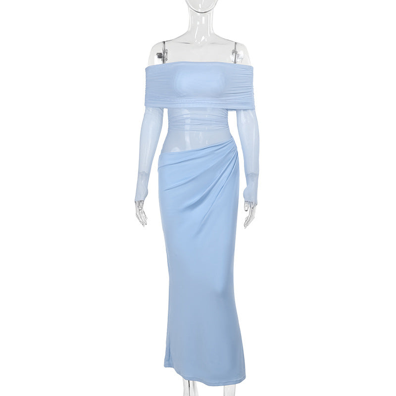 Damen Off-Shoulder Wickelkleid mit Rüschendetails R&B