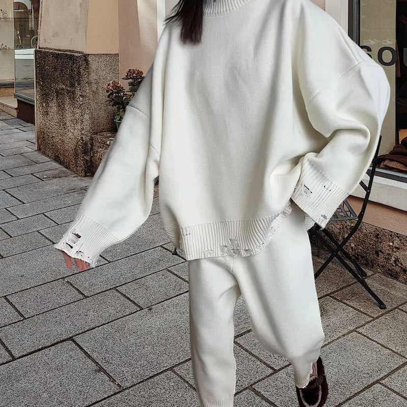 Damen Strickanzug mit oversized Schnitt und modischen Details R&B