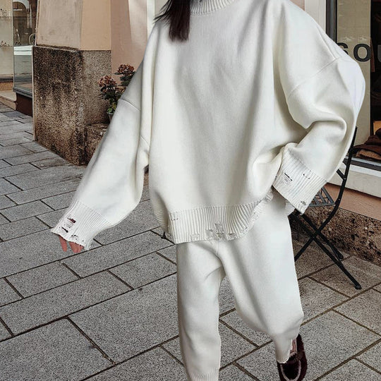 Damen Strickanzug mit oversized Schnitt und modischen Details R&B