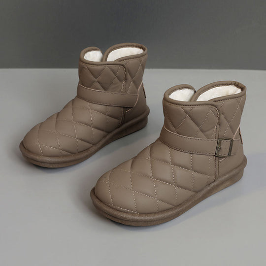 Damen modische warme Winterstiefel mit hochwertiger Isolierung und praktischem Klettverschluss R&B