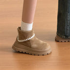 Damen Stiefeletten aus weichem Wildleder mit Dekorativem Rippensaum R&B