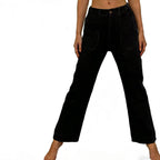 Damen Lockere Jeans mit hohem Bund und großen Taschen