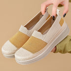 Damen Slip-On Sneakers mit atmungsaktiver Strickoberfläche und rutschfester Sohle R&B