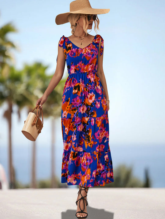 Damen Maxikleid mit verspieltem Floralprint und luftigen Trägern R&B