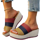 Damen Wedge-Sandalen mit geflochtenem und elastischem Riemen R&B