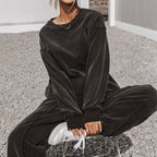 Damen nan weiches Oversize-Sweatshirt und weite Relaxhose im Vintage-Washed-Finish R&B