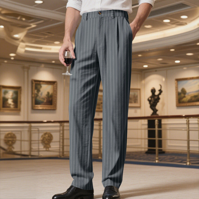 Herren elegante Streifenhose mit hohem Tragekomfort und stilvollem Design R&B