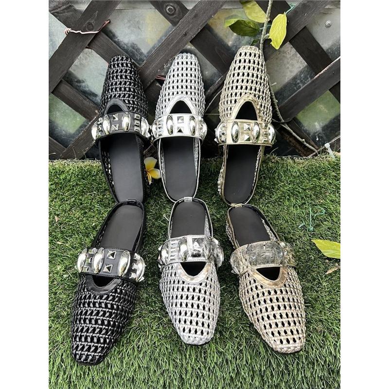 Damen trendige Mules mit modischem Netzdesign und stilvollem Riemen R&B