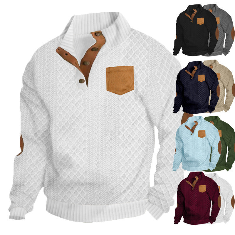 Herren Grobstrick Pullover mit modernen Details R&B