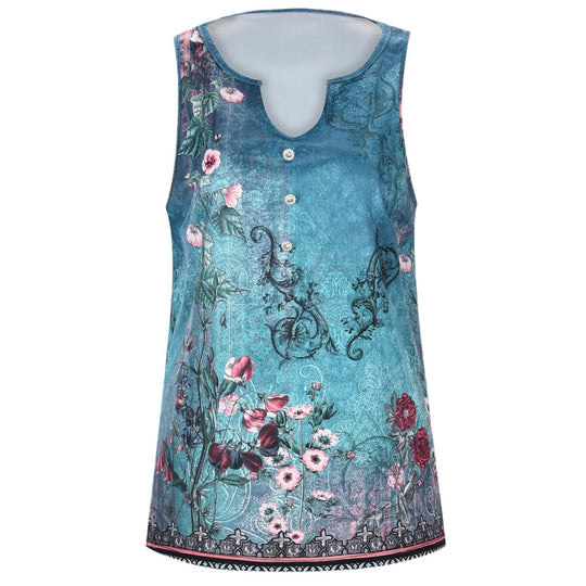 Damen Elegantes ärmelloses Oberteil mit floralen Akzenten R&B