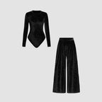 Damen elegantes Gesamt-Set mit glitzernder Oberfläche R&B