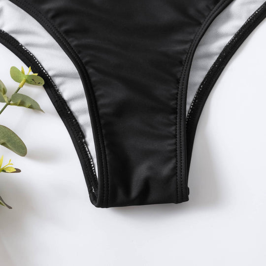 Damen Crop-Bikini mit asymmetrischem Design und hohem Bund R&B