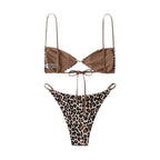 Damen Triangel-Bikini mit glamourösem Leopardenmuster