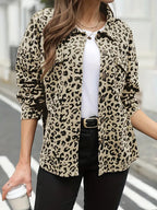 Damen Flanelljacke mit Leopardenmuster