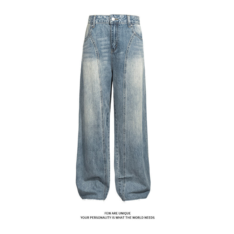 Damen Weitgeschnittene Jeans mit hohem Bund und integriertem Gürtel R&B