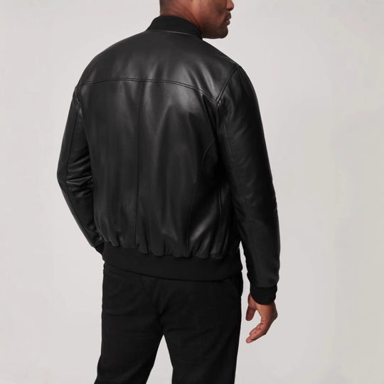 Herren klassische jacke im Biker-Stil mit elastischem Bund R&B