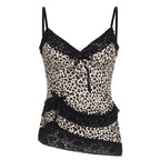 Damen verführerisches Spitzen-Top mit Leopardenmuster R&B