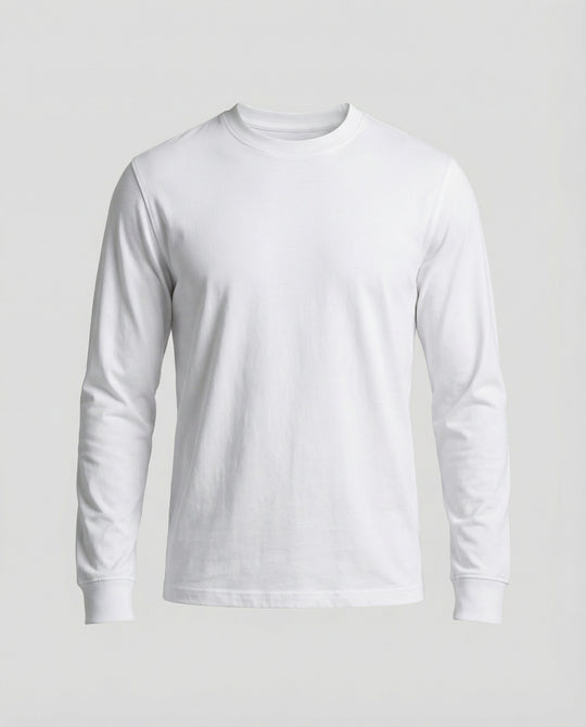 Lässiges Baumwoll Langarmshirt Weiß Oversize T-Shirt für coole Urban Styles