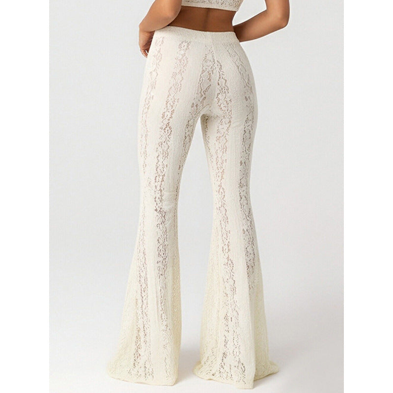 Damen Elegante Spitzenhose im Flared-Design R&B