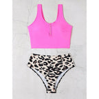 Damen Bikini-Set mit modischem Cropped-Oberteil und hoch geschnittenem Unterteil R&B