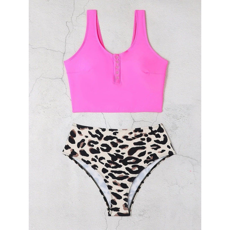 Damen Bikini-Set mit modischem Cropped-Oberteil und hoch geschnittenem Unterteil R&B