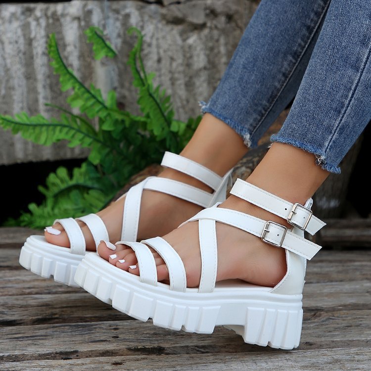 Damen Chunky Sandalen mit verstellbaren Riemen und rutschfester Sohle R&B