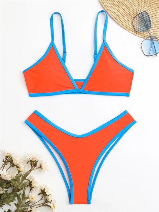 Damen Triangel-Bikini mit eleganter Naht und sportlichem Schnitt R&B